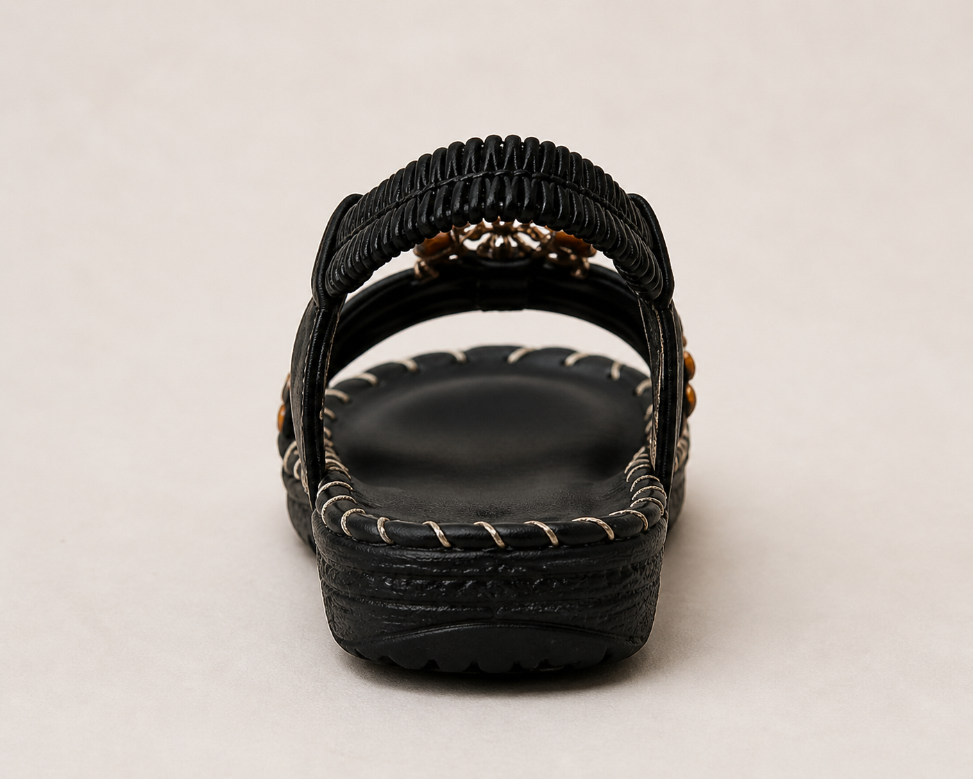 Sandalo nero boho/perline
