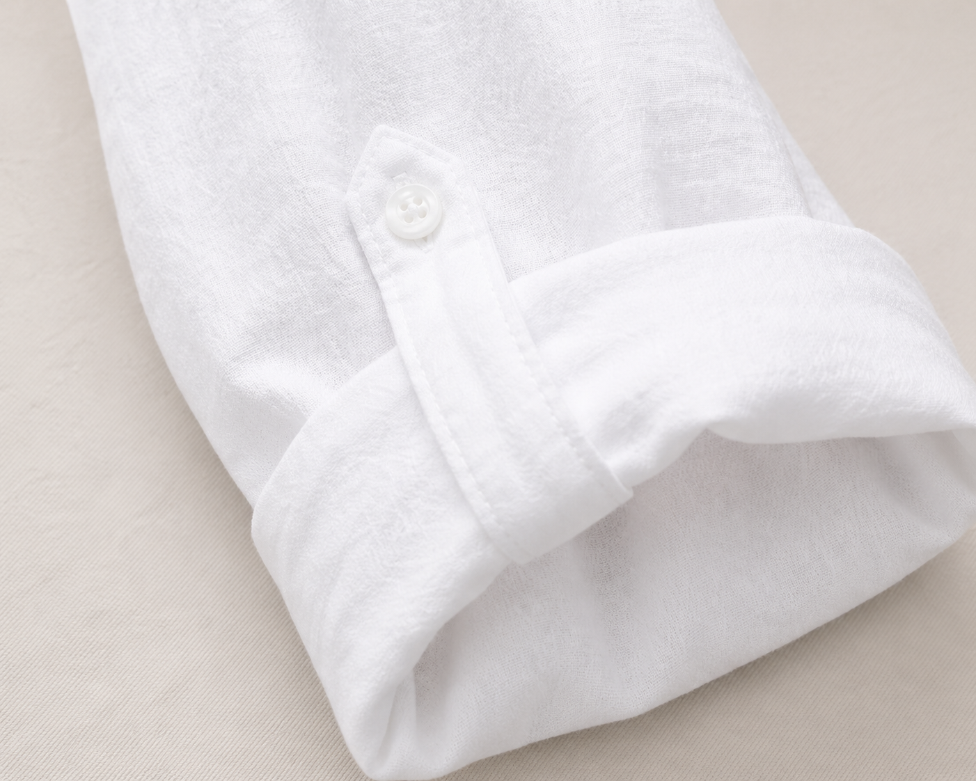 Camicia Lino Bianca/Colletto coreana