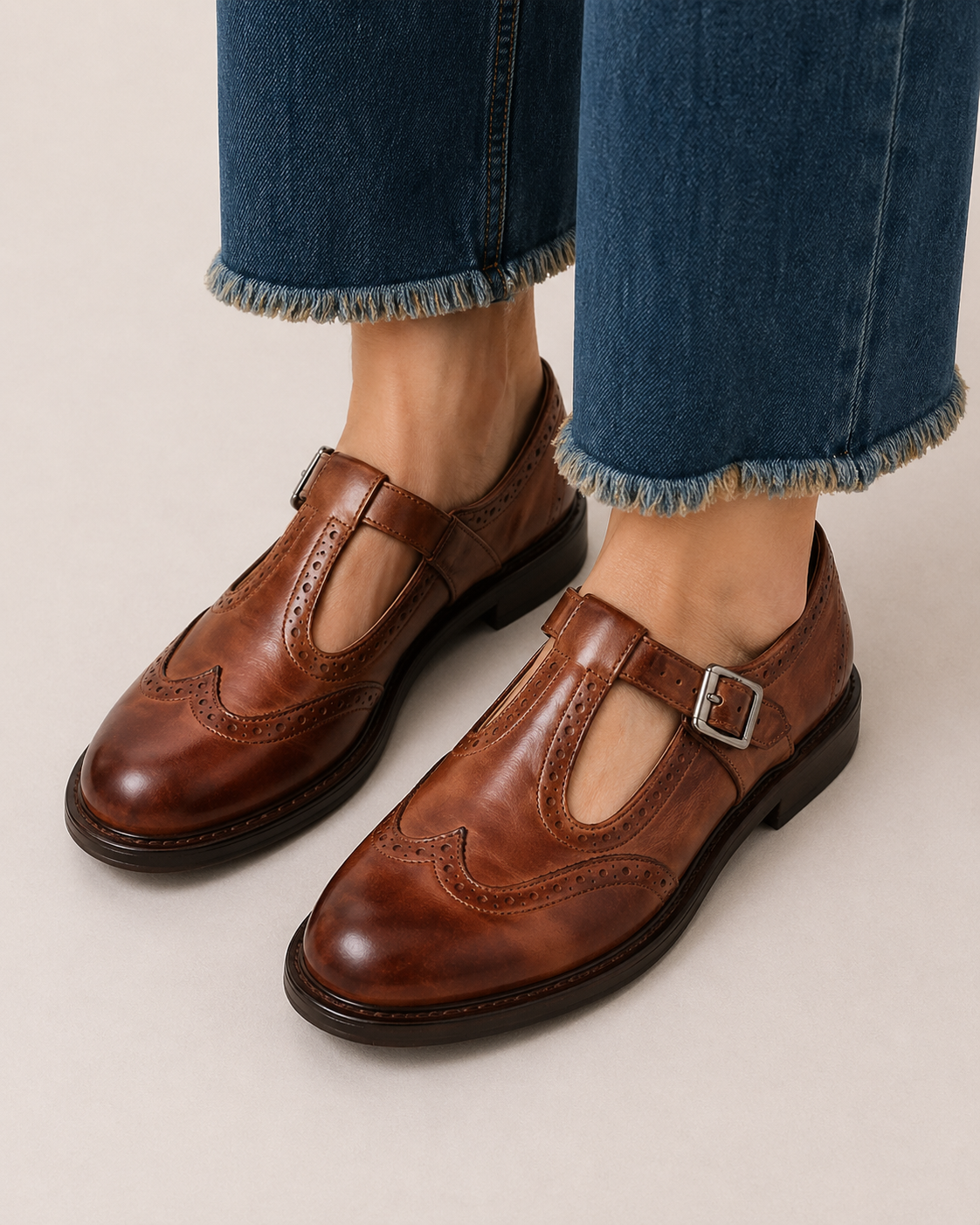 Scarpa Mary Jane marrone/Stile Oxford