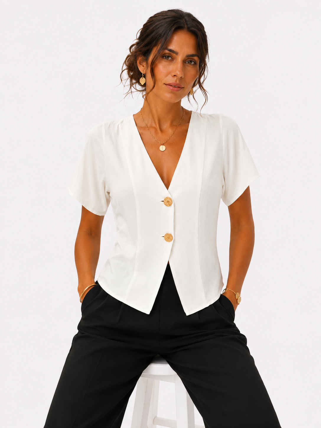 Camicetta elegante con scollo a V