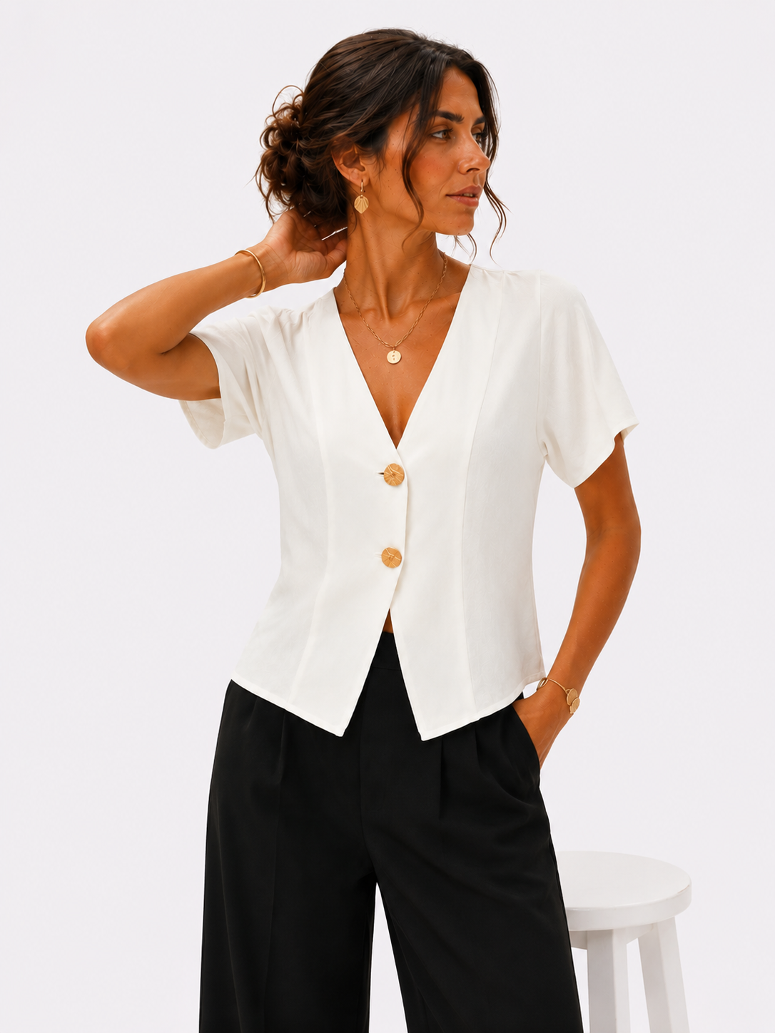 Camicetta elegante con scollo a V