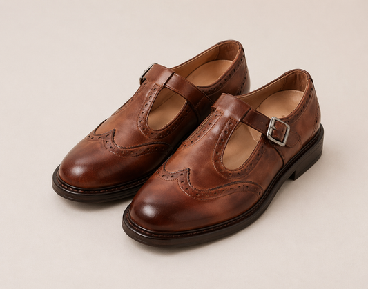 Scarpa Mary Jane marrone/Stile Oxford
