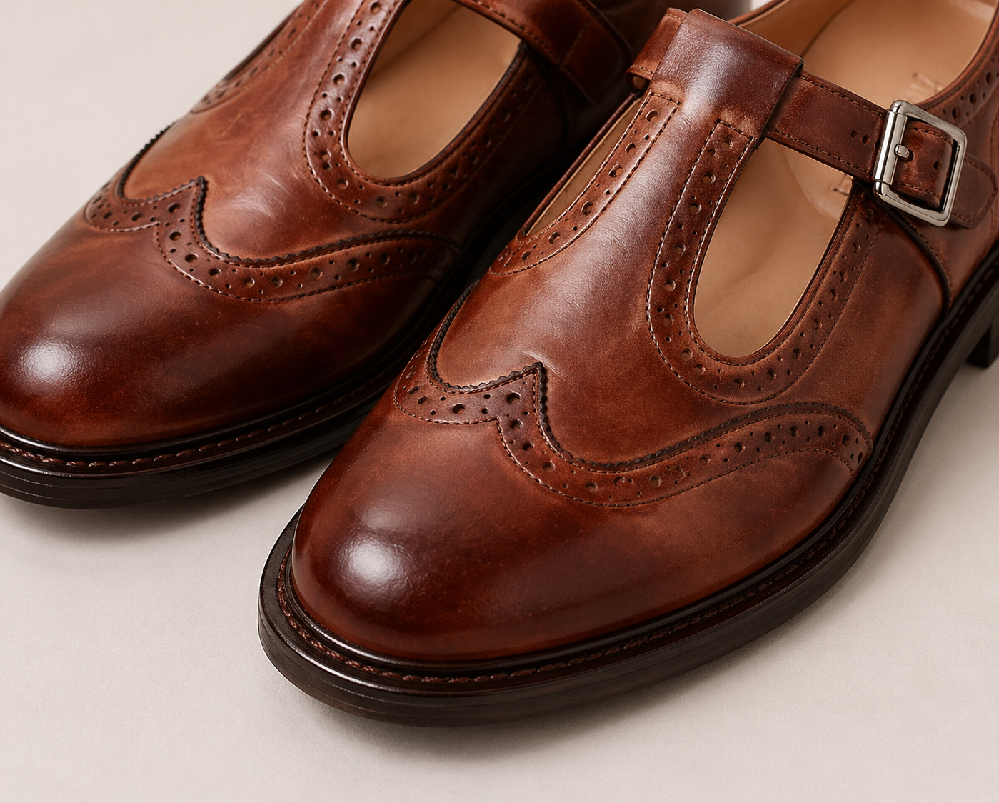 Scarpa Mary Jane marrone/Stile Oxford