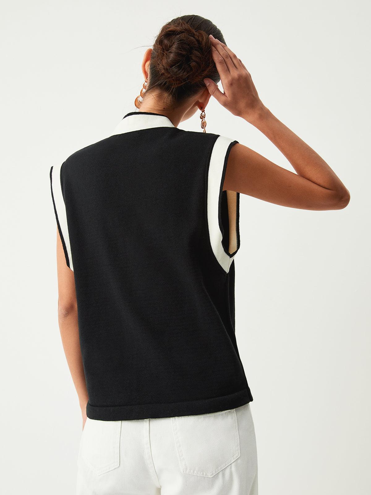 Gilet elegante in maglia bicolore