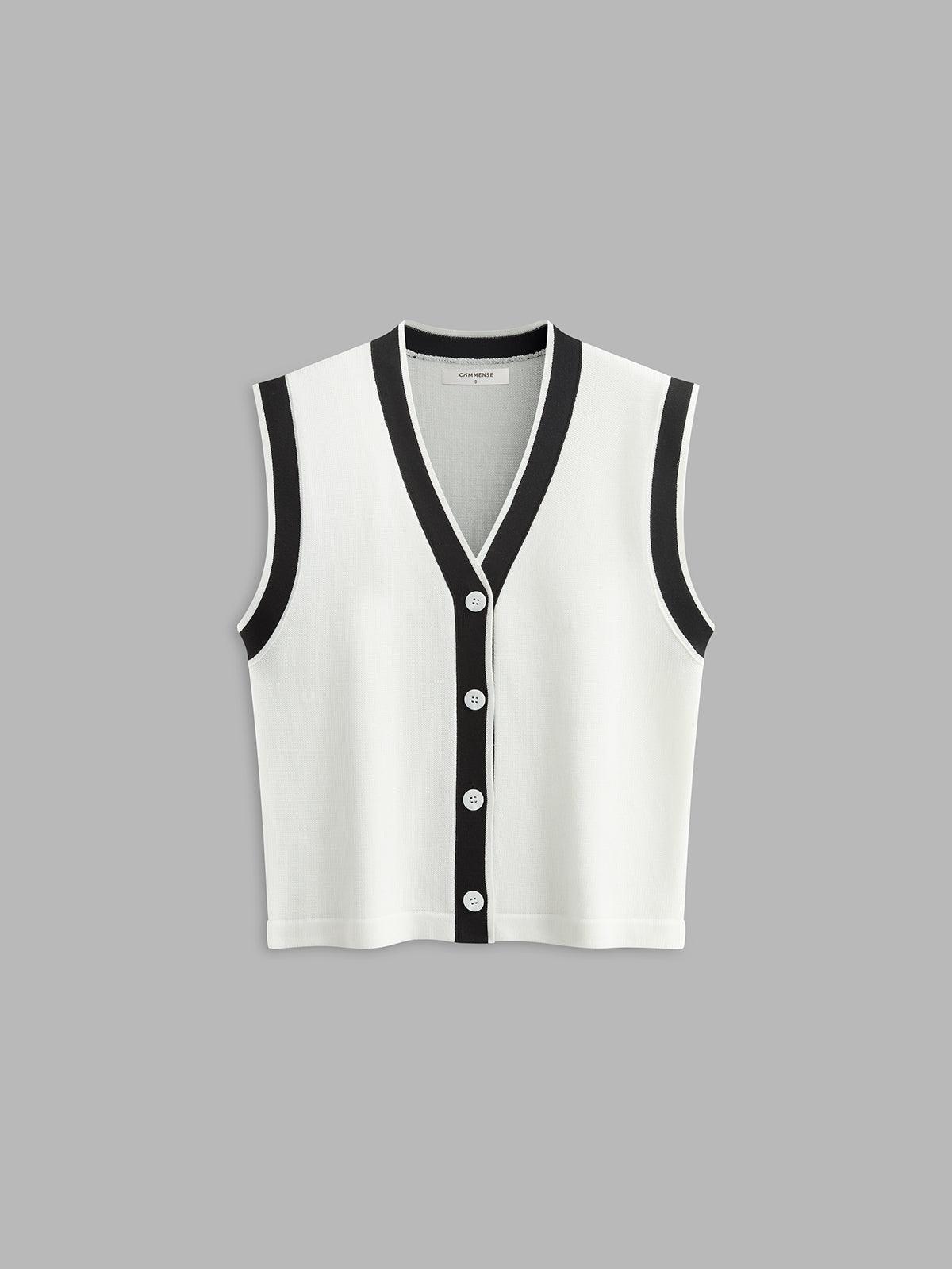 Gilet elegante in maglia bicolore