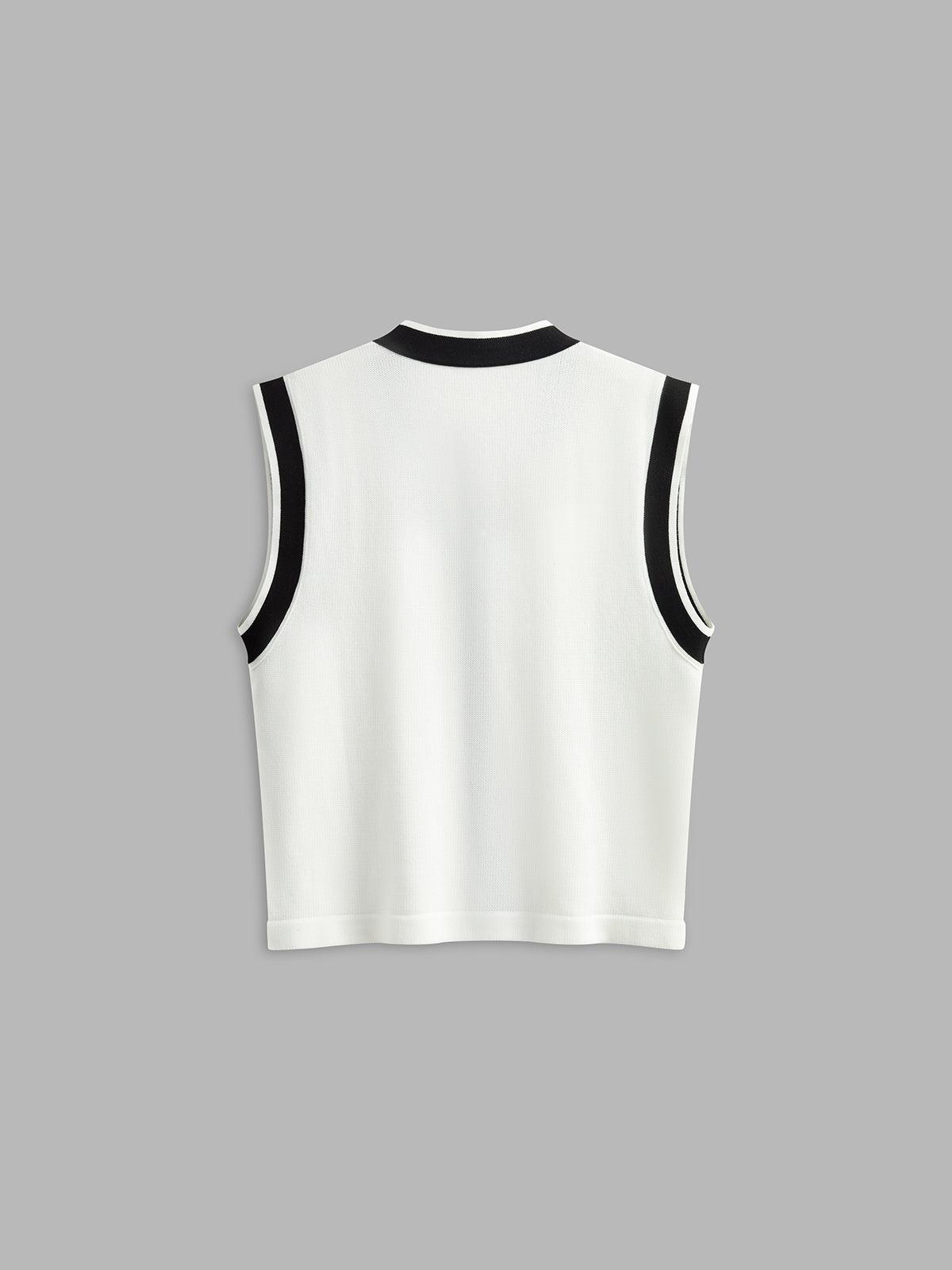 Gilet elegante in maglia bicolore