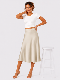Elegante gonna midi in raso