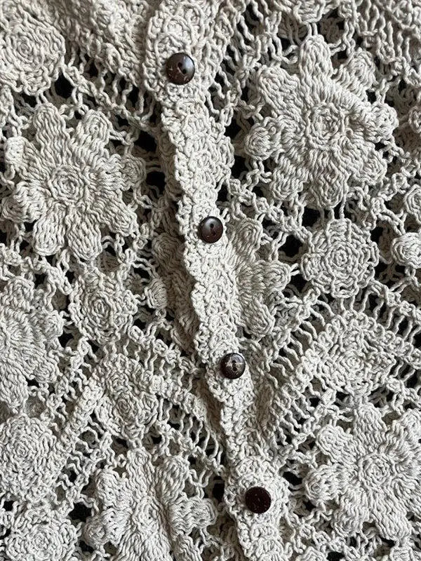 Gilet Bianca / Maglia Boho all'uncinetto