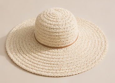 Cappello da Spiaggia a Tesa Larga/Beige