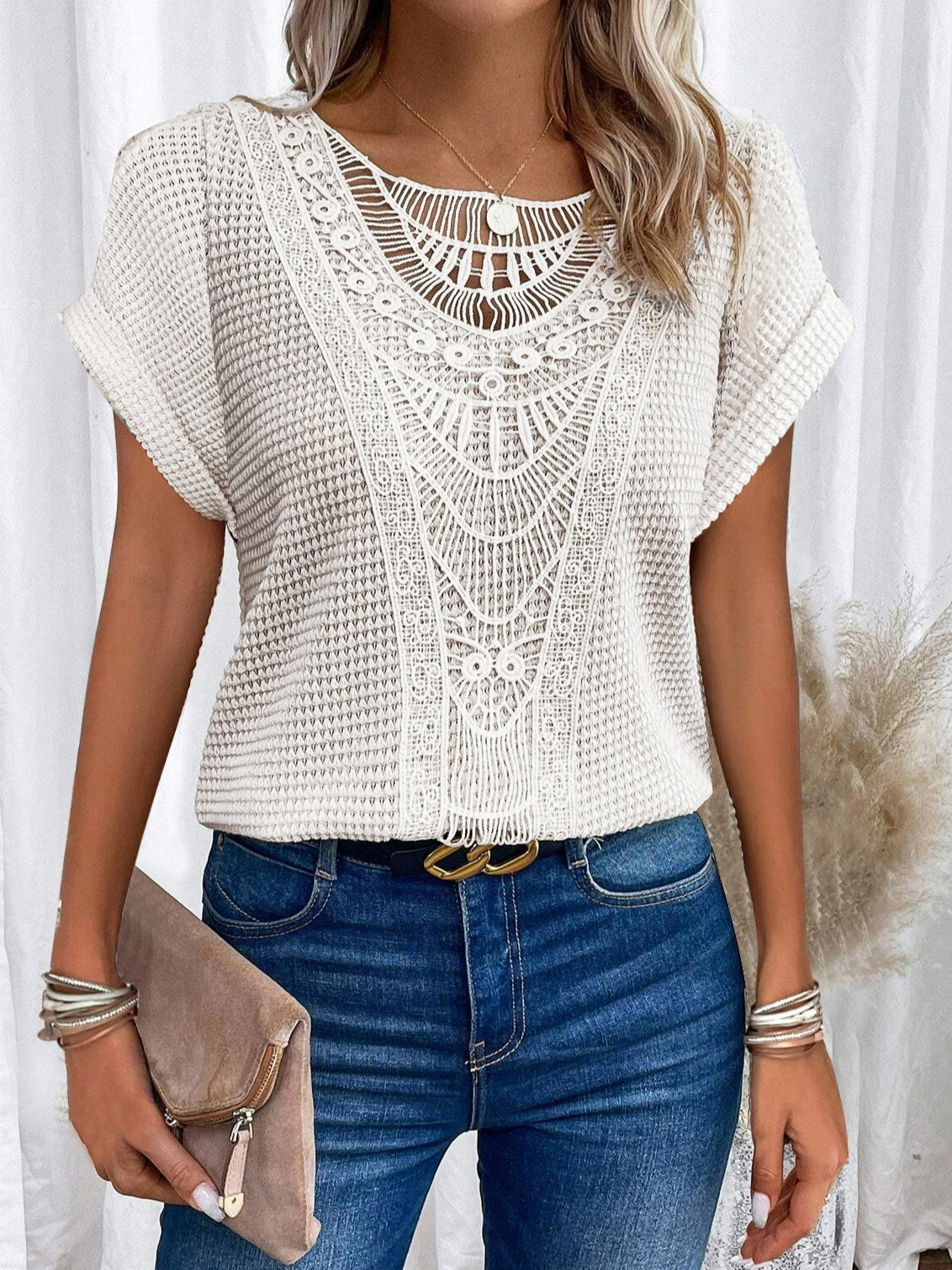 Top stile Boho/Crochet Elegance