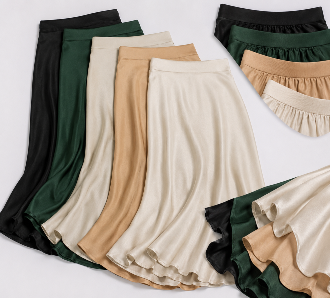 Elegante gonna midi in raso